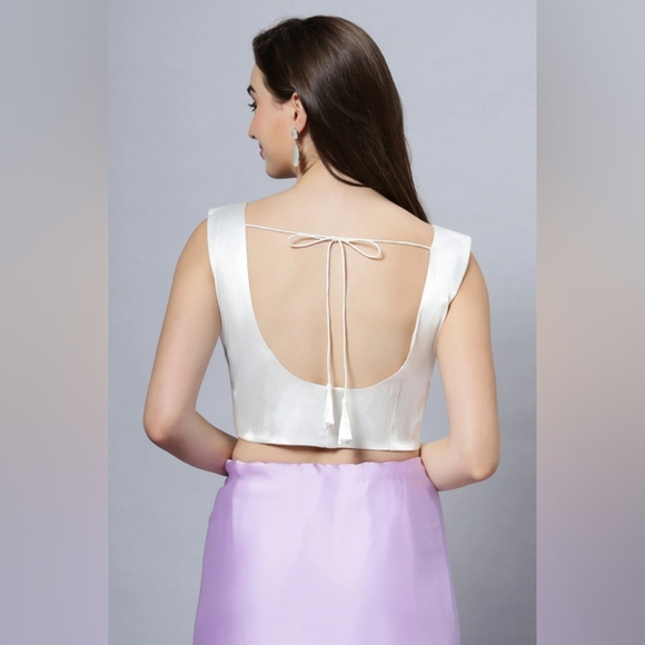 Pia Purple Art Silk Paisley Design Banarasi One Minute Saree - Picture 6 of 9